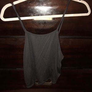 Black causal crop top